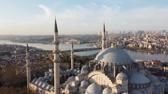 Aerial view of Suleymaniye Mosque.