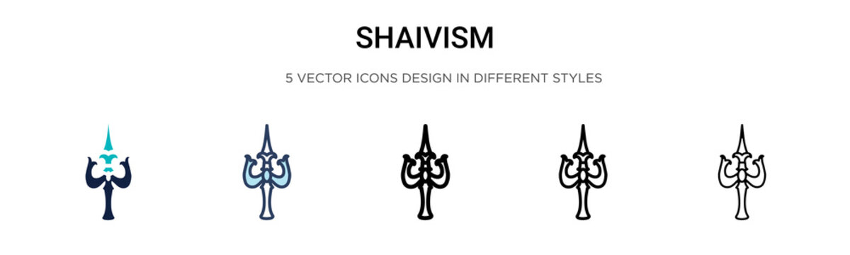 Shaivism icon in filled, thin line, outline and stroke style. Vector illustration of two colored and black shaivism vector icons designs can be used for mobile, ui,