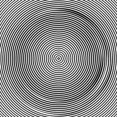 Concentric halftone lines pattern, modern stylish texture, black and white vector illustration.