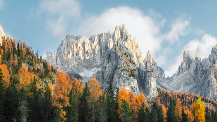 Dolomites mountain in autumn