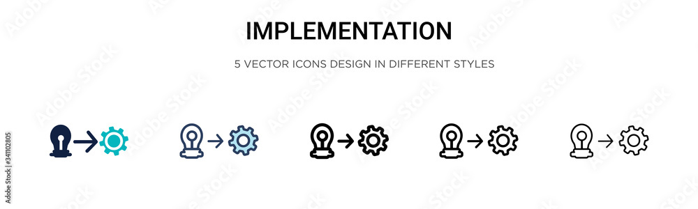 Poster implementation icon in filled, thin line, outline and stroke style. vector illustration of two color