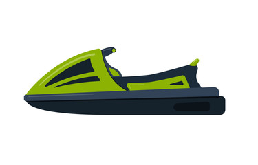 Vector illustration of jet ski isolated on white background. Summer rest, extreme sport. Cartoon vector