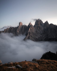 Misty peak in Italy