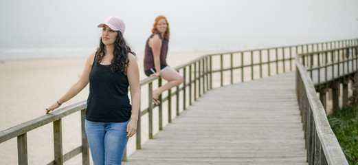 Summer Sun and Fun at the beach - girls relax and have a great time at the oceanfront - travel photography