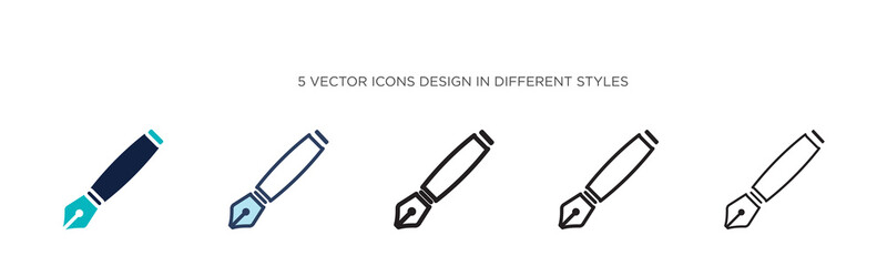 Signature icon in filled, thin line, outline and stroke style. Vector illustration of two colored and black signature vector icons designs can be used for mobile, ui,