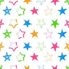 Obraz premium Seamless doodle hand drawn stars
