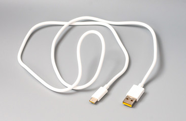 White cable with Type-C interface and USB