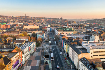 Amazing aerial view drone Cork City center Ireland Irish landmark downtown building 