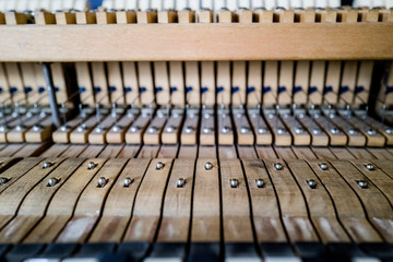 Inner mechanics of a piano 