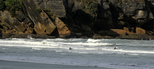 Surferzy w oceanie