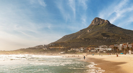 Fototapeta na wymiar Camps Bay (Cape Town), Soutch Africa with a fantastic sky