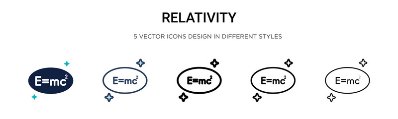Relativity icon in filled, thin line, outline and stroke style. Vector illustration of two colored and black relativity vector icons designs can be used for mobile, ui,