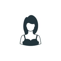 sexy woman icon vector symbol person in flat outline style