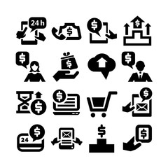Business icons set. Vector icons set for business, management, finance, strategy and marketing