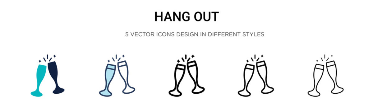 Hang Out Icon In Filled, Thin Line, Outline And Stroke Style. Vector Illustration Of Two Colored And Black Hang Out Vector Icons Designs Can Be Used For Mobile, Ui,