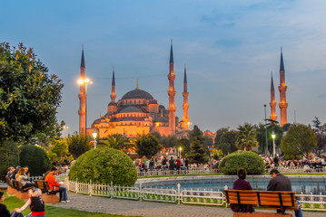 Fatih, Istanbul, Turkey, 07 October 2006: Blue Mosque, Sultanahmet, Ramadan, Iftar Time