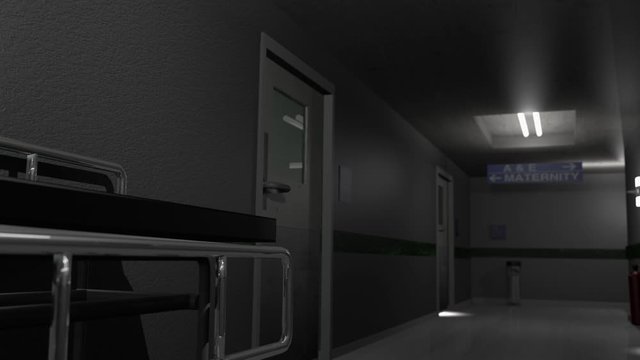 3D render of hospital corridor