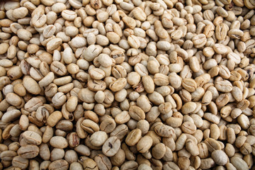 close up of a pile of coffee grains