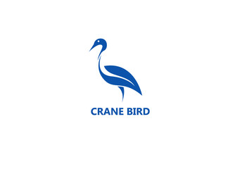 vector crane bird Logo Isolated On white Background