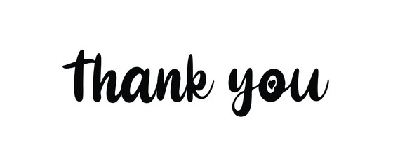 Thank you Hand drawn lettering. Calligraphic Lettering, Modern Calligraphy for thank You. Vector illustration.