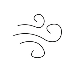 element of air. black vector graphics
