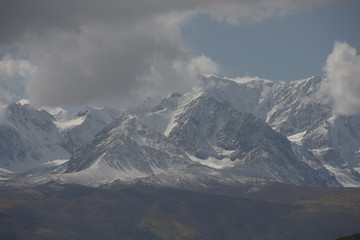 mountains in the snow altai