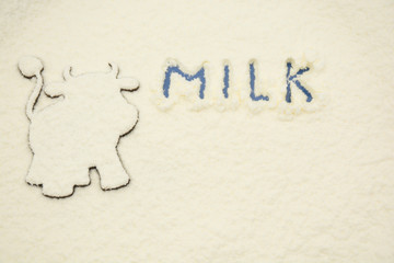 Powdered milk or dehydrated milk.