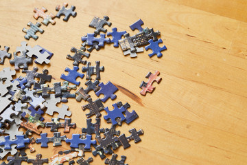 close up of puzzle pieces