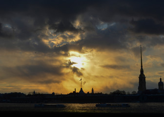 Fototapeta premium Sunset sky in Saint Petersburg