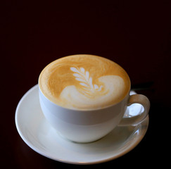 Beautiful photo of delicious coffee with foam