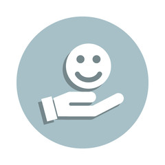 Friendship, hand badge icon. Simple glyph, flat vector of friendship icons for ui and ux, website or mobile application