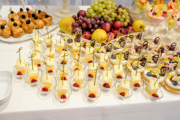 wedding reception table snacks bar