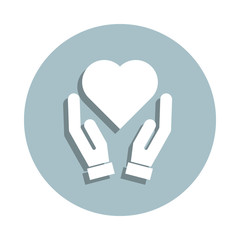 Friendship, love badge icon. Simple glyph, flat vector of friendship icons for ui and ux, website or mobile application