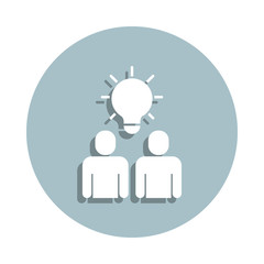 Friendship, idea badge icon. Simple glyph, flat vector of friendship icons for ui and ux, website or mobile application