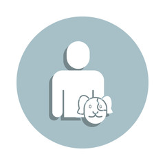 Friendship, dog badge icon. Simple glyph, flat vector of friendship icons for ui and ux, website or mobile application