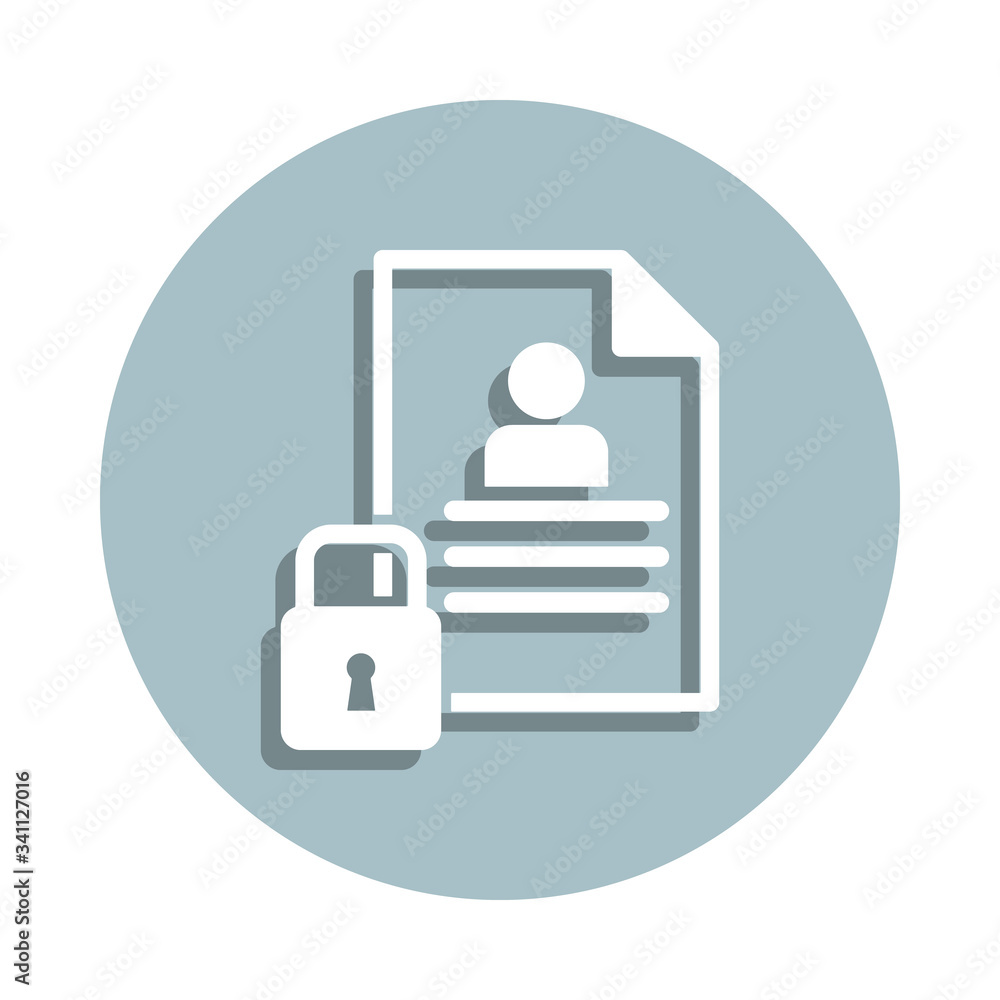 Poster document, security badge icon. simple glyph, flat vector of gdpr icons for ui and ux, website or mob