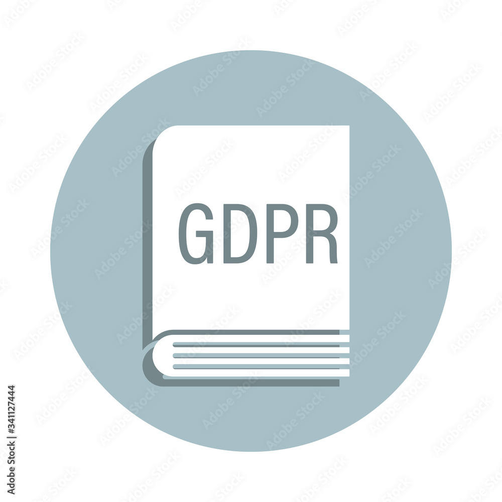 Poster gdpr rules book badge icon. simple glyph, flat vector of gdpr icons for ui and ux, website or mobile