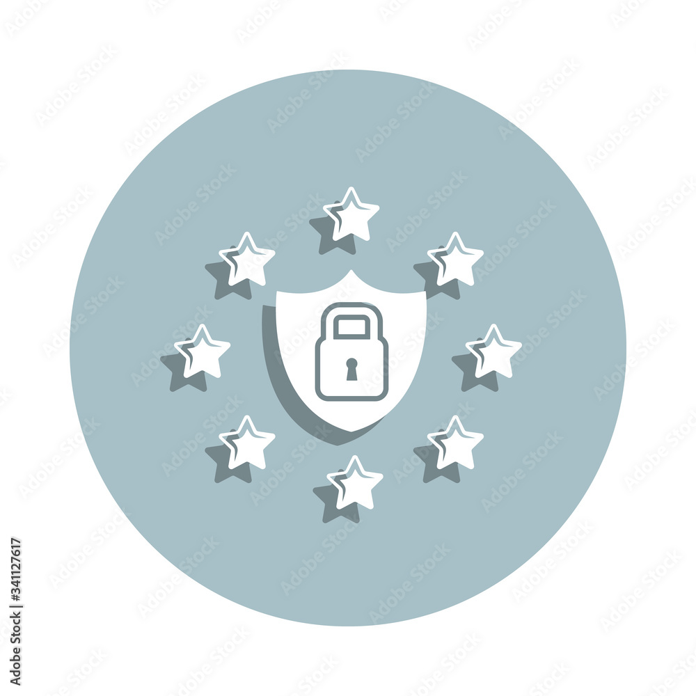 Poster data, gdpr badge icon. simple glyph, flat vector of gdpr icons for ui and ux, website or mobile appl