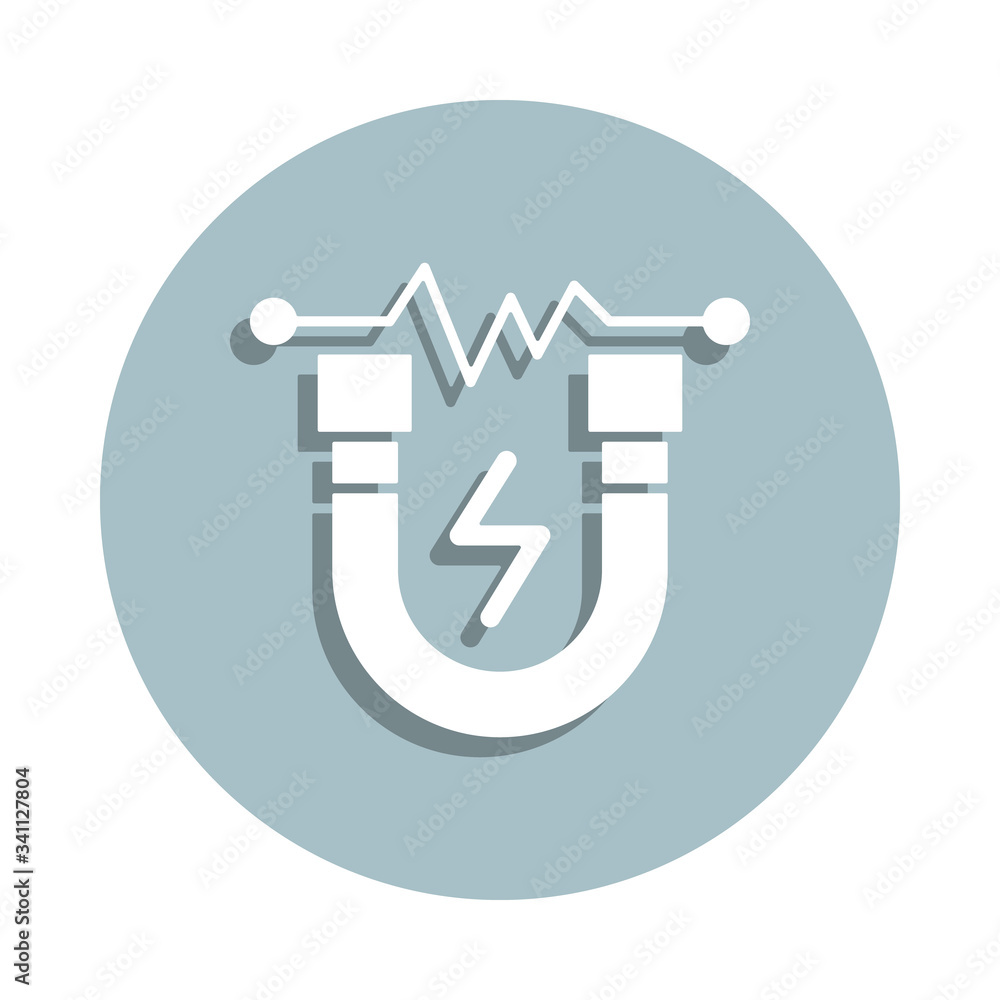 Poster magnet, tools badge icon. simple glyph, flat vector of genetics and bioenginnering icons for ui and 