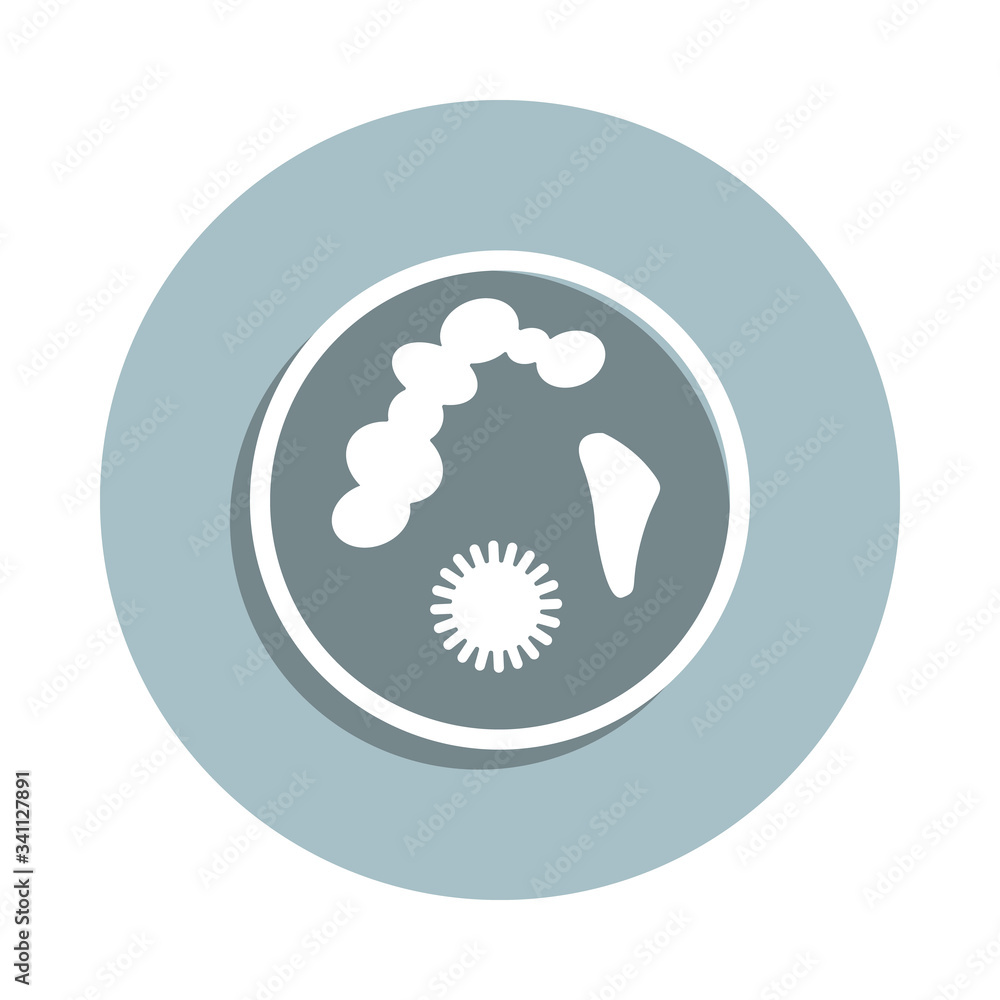 Aufkleber microbiology, microscope badge icon. simple glyph, flat vector of genetics and bioenginnering icons 