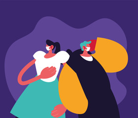 people with surgical mask avoiding viral infection