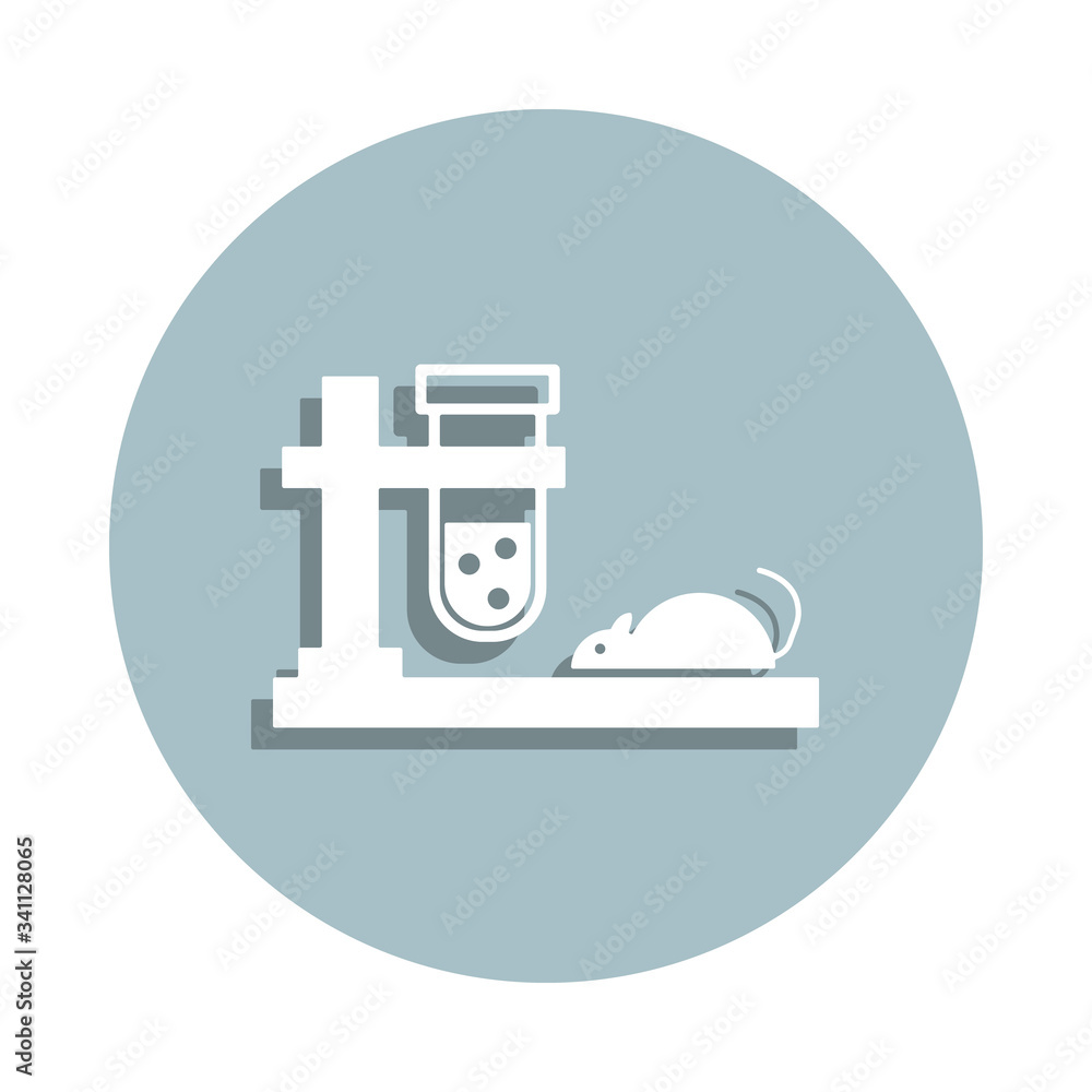 Poster mouse, testing badge icon. simple glyph, flat vector of genetics and bioenginnering icons for ui and