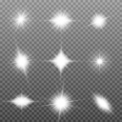 White sparkles, stars