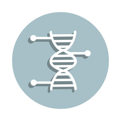 Dna, biology badge icon. Simple glyph, flat vector of genetics and bioenginnering icons for ui and ux, website or mobile application