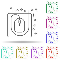 Computer mouse multi color icon. Simple thin line, outline vector of computer icons for ui and ux, website or mobile application