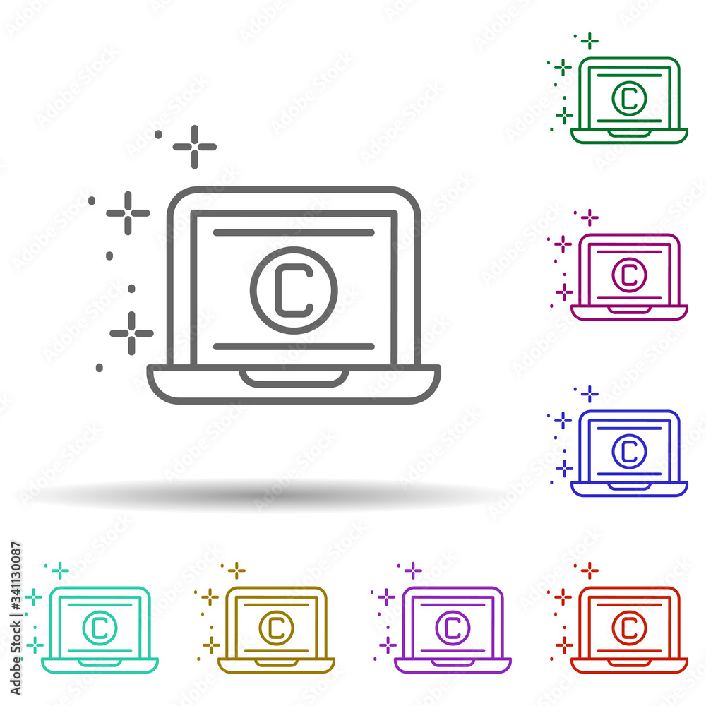 Poster notebook copywriting multi color icon. simple thin line, outline vector of copywriting icons for ui 