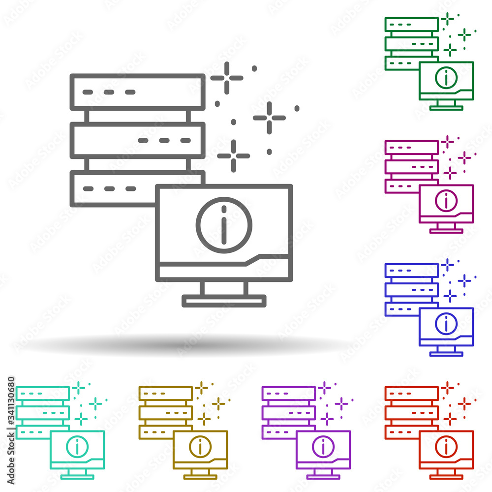 Poster monitor information data multi color icon. simple thin line, outline vector of managment icons for u