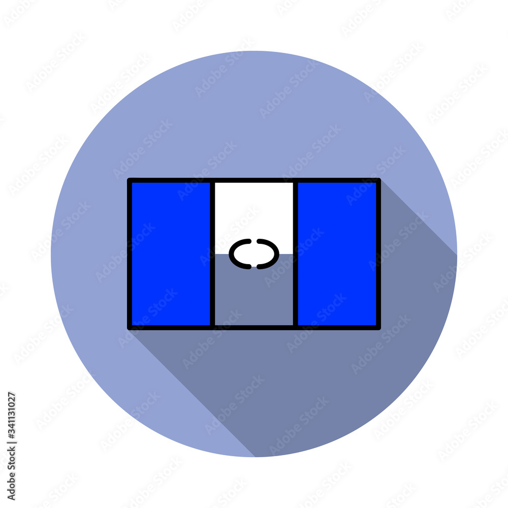 Aufkleber national flag of guatemala in simple colors with name icon long shadow icon. simple color vector of 