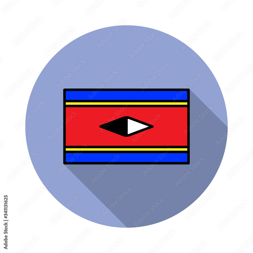 Aufkleber national flag of swaziland in simple colors with name icon long shadow icon. simple color vector of 