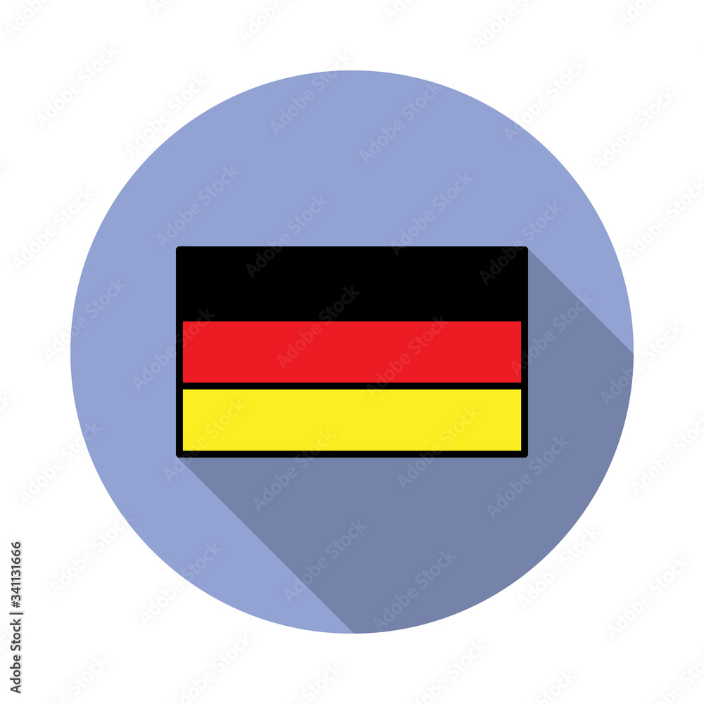 Aufkleber national flag of germany in simple colors with name icon long shadow icon. simple color vector of fl